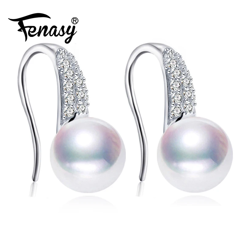 

Натуральный пресноводный жемчуг FENASY, геометрический серебряный цвет, шпилька, тонкие ювелирные изделия