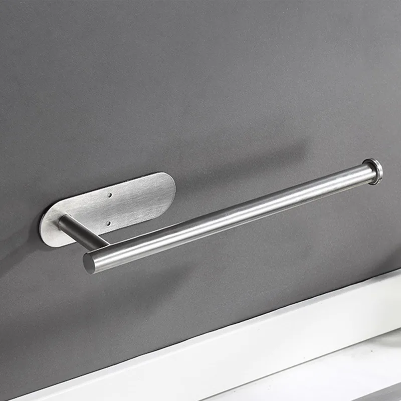 

New 30cm Large Paper Towel Holder Under Cabinet Self Adhesive Kitchen Countertop Wall Mount Paper Towel Holders with Screws