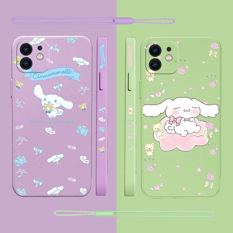 

Sanrio Cinnamoroll Phone Case For Samsung A81 A53 A50 A12 A22S A52 A52S A51 A72 A71 A32 A22 A20 A30 A21S A02S A11 4G Hand Strap