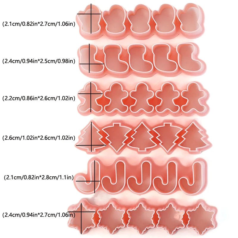 Мини-рождественские формочки для печенья штамп рождественская елка пряничный