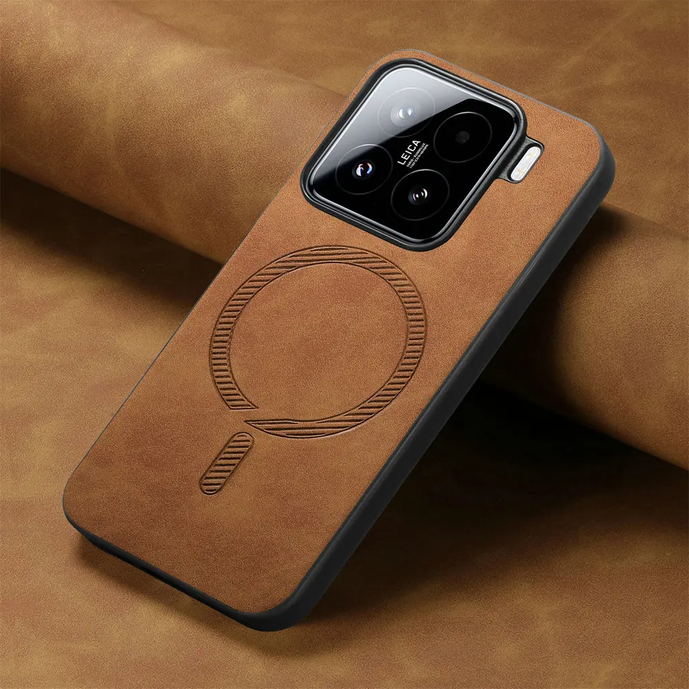 Фото Роскошный чехол для Xiaomi15 5G, магнитный автомобильный держатель с беспроводной зарядкой, бампер Funda Xiaomi 15, противоударный чехол для телефона Mi 15, задняя крышка №1