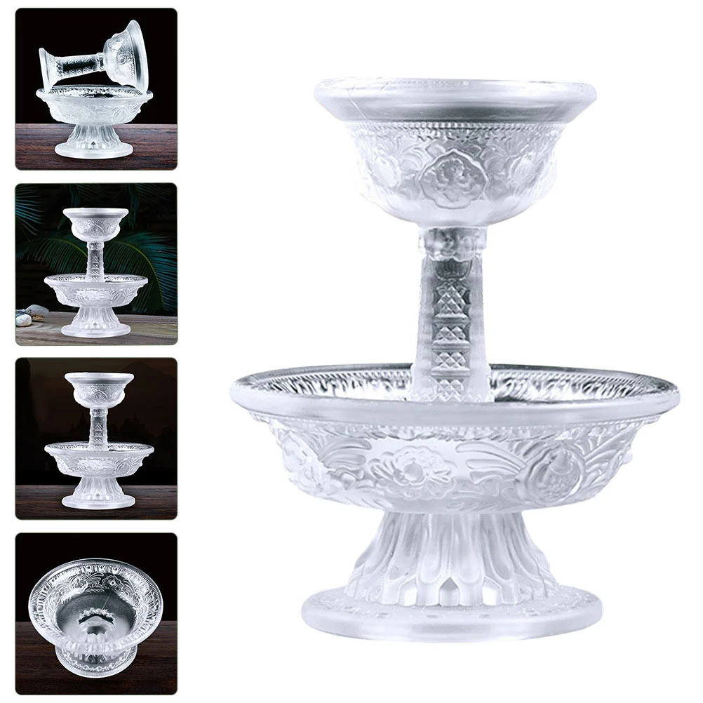 

2pcs Household Offering Cup Multi-used Footed Tray Cup Home Altar Cup