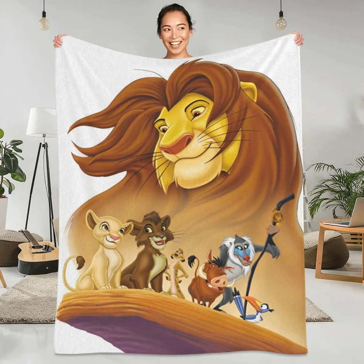 Одеяло Simba The Lion King американское анимированное пленочное теплое мягкое плюшевое