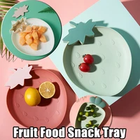 new lazy snack tray strawberry shape cute plate candy snack dish home fruit food plate fruit food tray household plastic plate