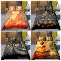 bedding set king queen mushroom buddha printed duvet cover for adults bedclothes bed sets quilt covers pillowcase 23pcs