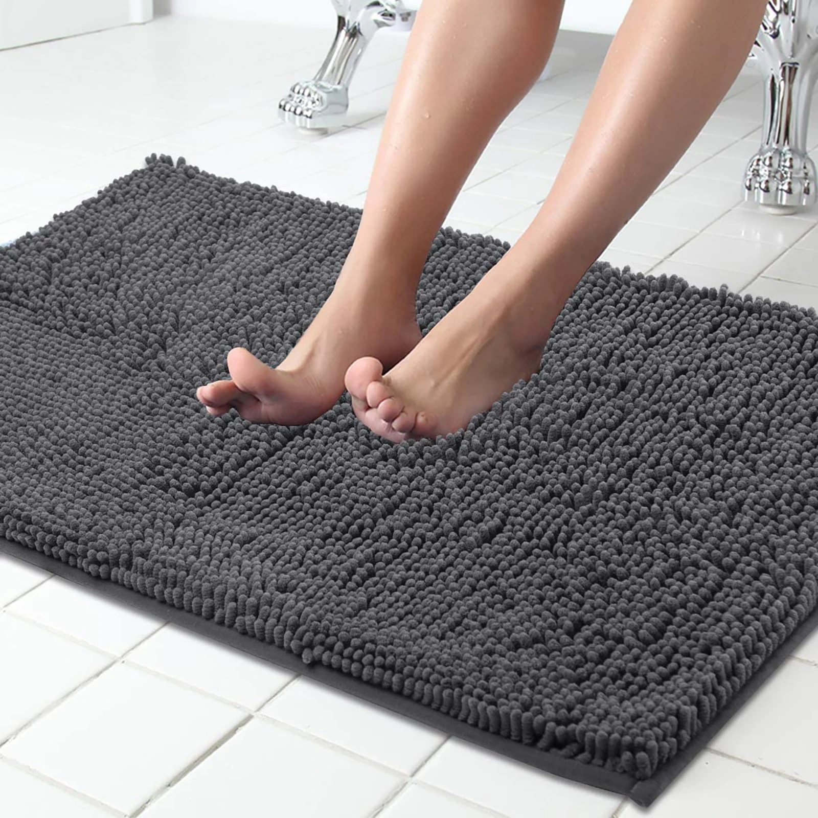 

Luxury Bathroom Rug Mat with Super Absorbent Microfiber Bath Rugs Non-Slip Plush Carpet for Shower Mat Toilet Doormat Floor