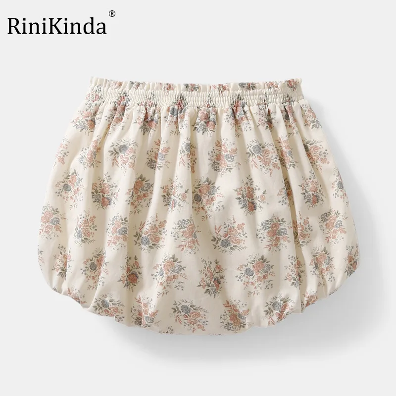 

RiniKinda 2022 Summer Kids Boys Girls Shorts Floral Cotton Short Pants For Toddler Girls Fashion Clothing Children Jeans Pants