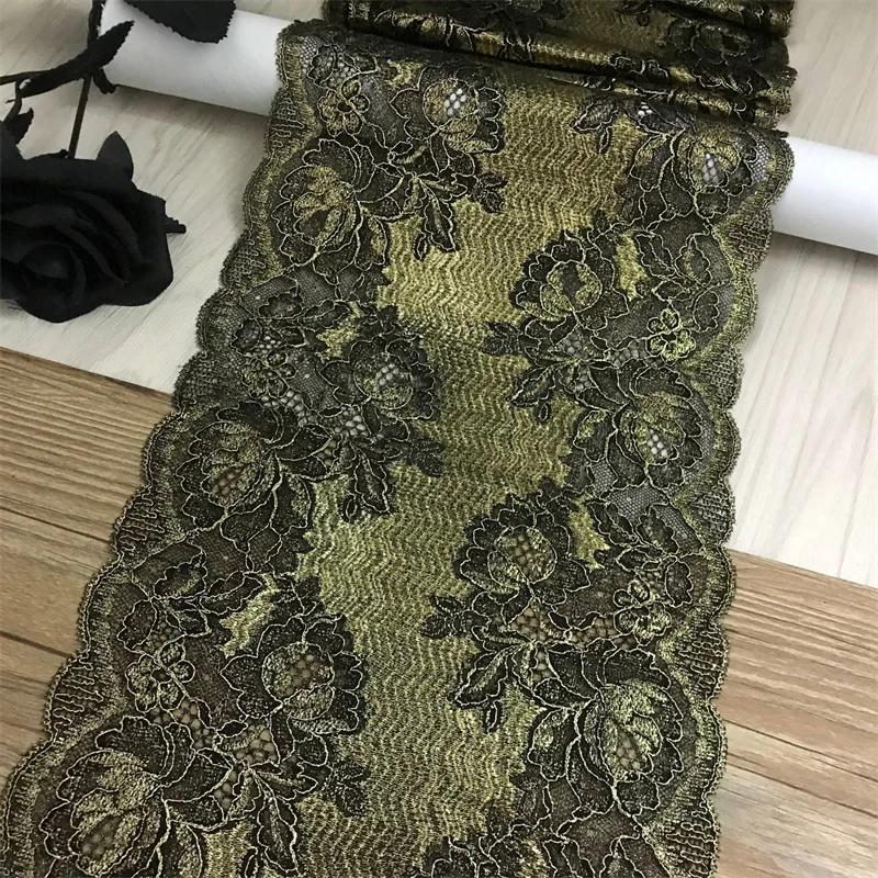 

Gold Foiled Lace Trim DIY Clothing Lace Accessories Quality Stretch Golden Lace for Garment Needle Work Sewing Crafts