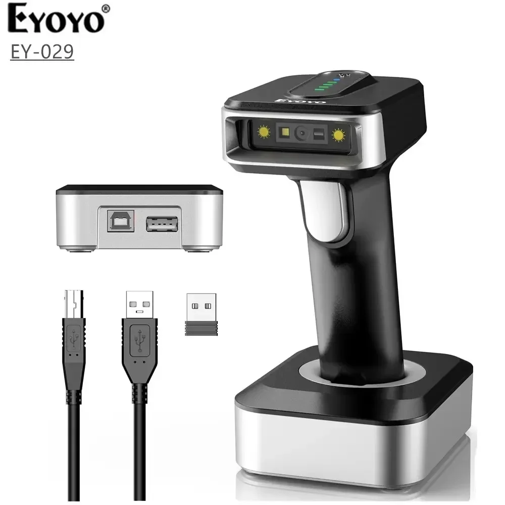 Сканер штрих-кода Eyoyo 2D Bluetooth Индикатор питания 2500 мАч Беспроводной 2D-считыватель