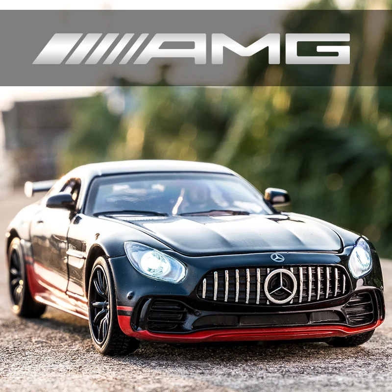 

1/32 Diecast Alloy Sport Car Model AMG GTR Sound Light With Pull Back Diecasts Cars Toy Vehicle Models For Boy Children Gifts
