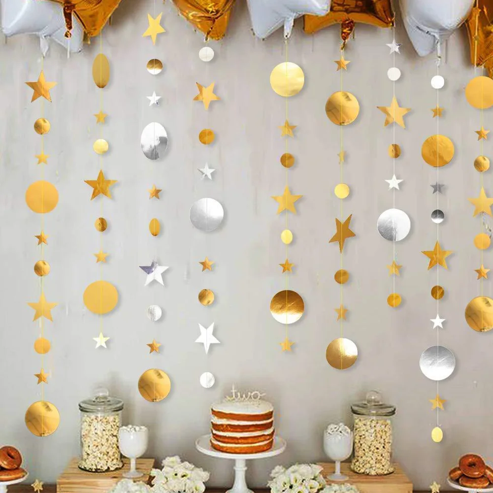 

Ornaments Paper Garland For Merry Christmas High Quality 4M New Year Decor Party Snowflake Xmas Tree Decoration