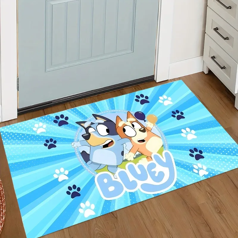 Фото Новый коврик Kawaii Bluey для прихожей, гостиной, спальни, ванной комнаты, кухни – незаменимый элемент декора для дома №4