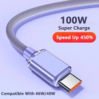 6a 7a 100w super fast charging data cable 66w40w usb to type c charger cable for huawei xiaomi iphone samsung laptop
