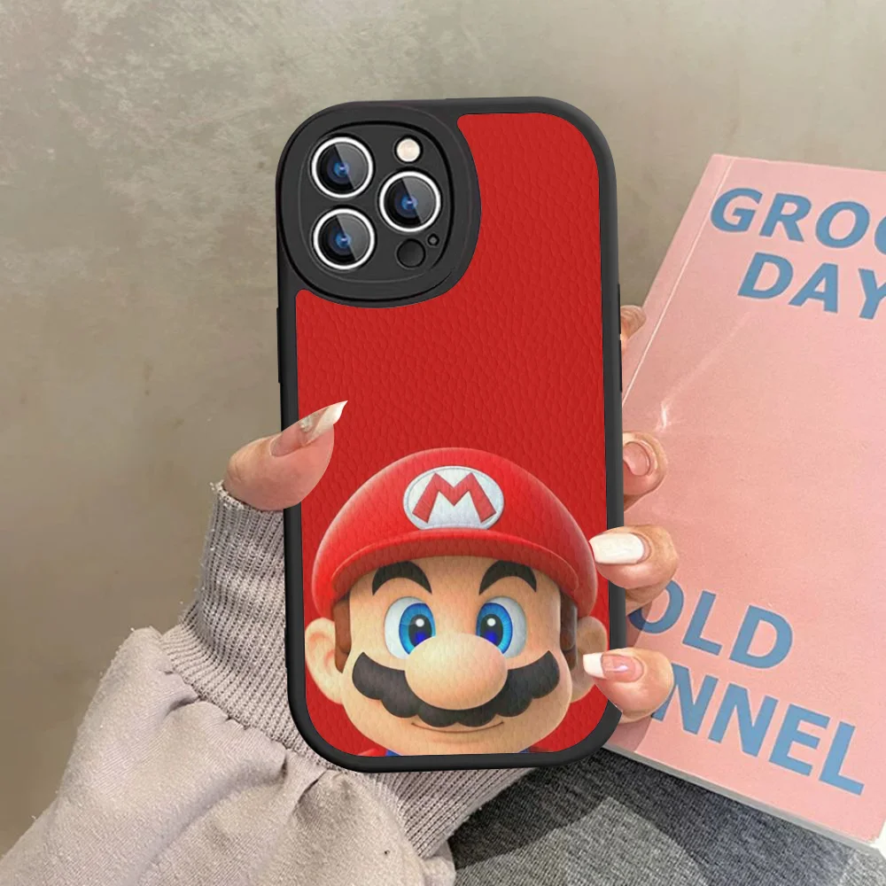 M-Mario B-Bros Game Phone Case Hard Leather For IPhone 16 15 14 13 12 Mini 11 Pro Max Xs X Xr 7 8 Plus Fundas