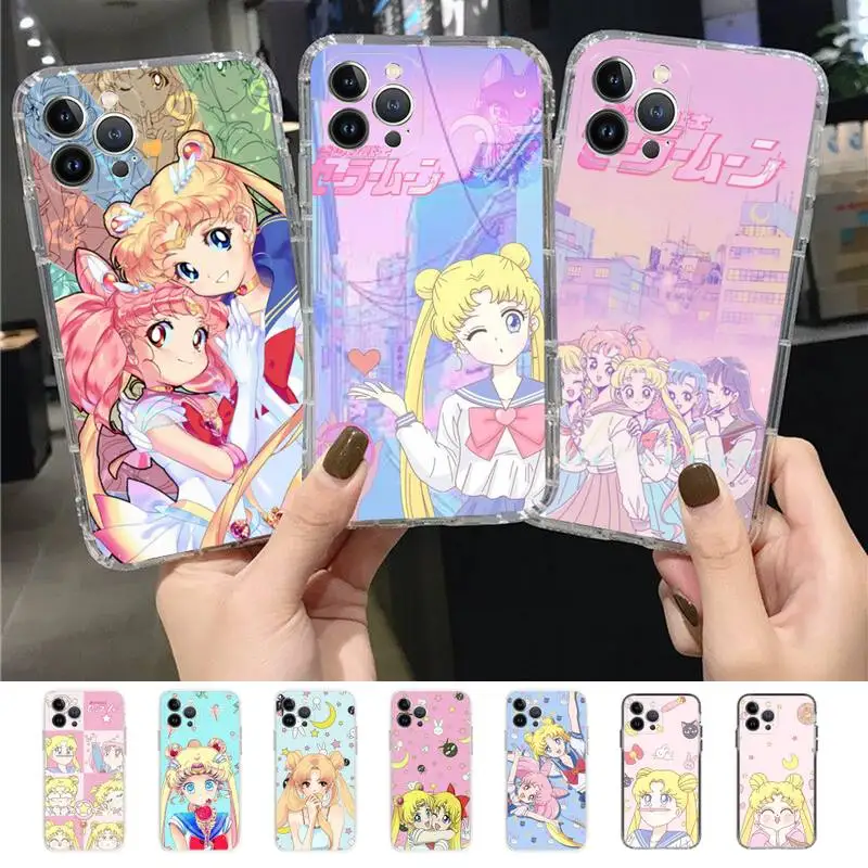 

Cute S-Sailor-Moon Anime Phone Case for iPhone 11 12 13 mini pro XS MAX 8 7 6 6S Plus X 5S SE 2020 XR case