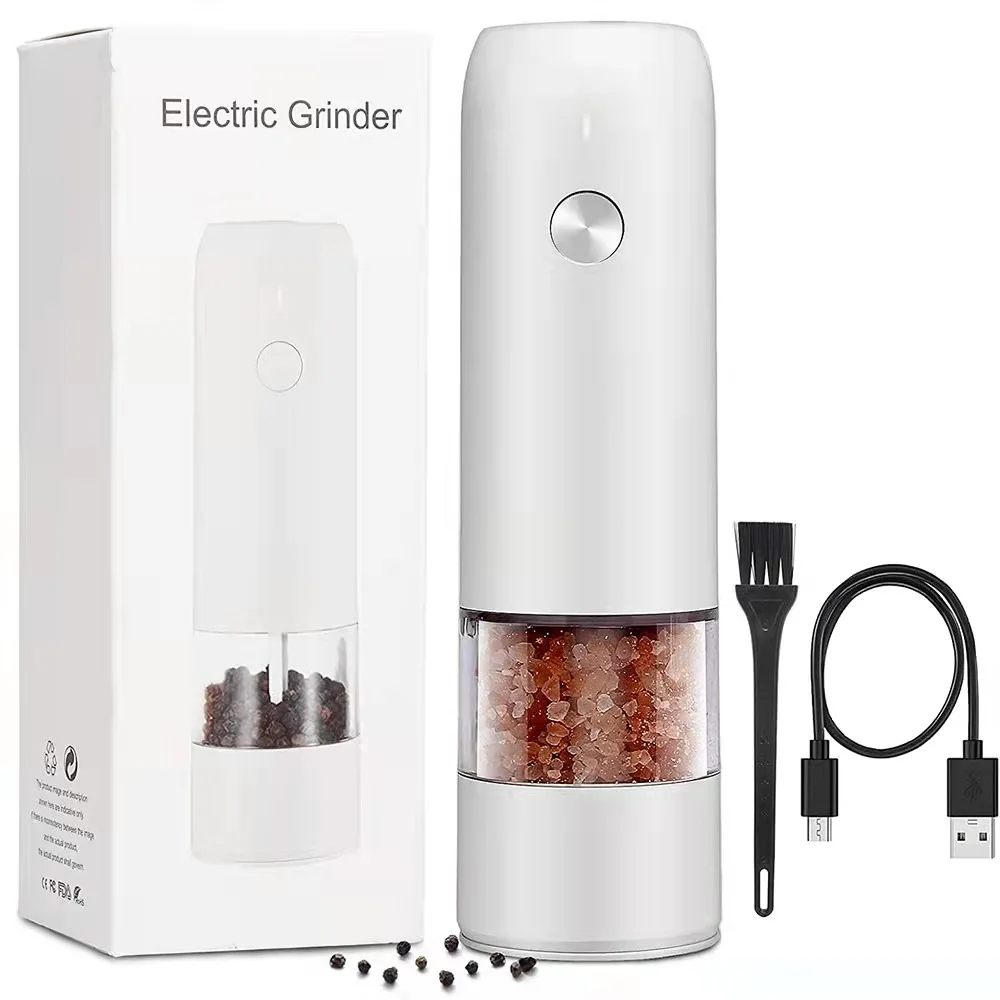 

USB-C Charging Electric Automatic Mill Pepper Salt Grinder Spice Salt Pepper Grinder LED Light Adjustable Coarseness Mill