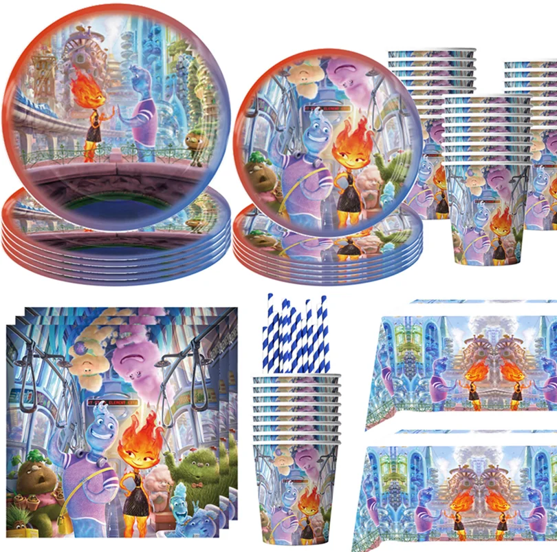 

Disney Elemental Birthday Party Balloons Tableware Decorations Kids Stickers Baby Shower Gift BagCup Plate Decor Event Supplies