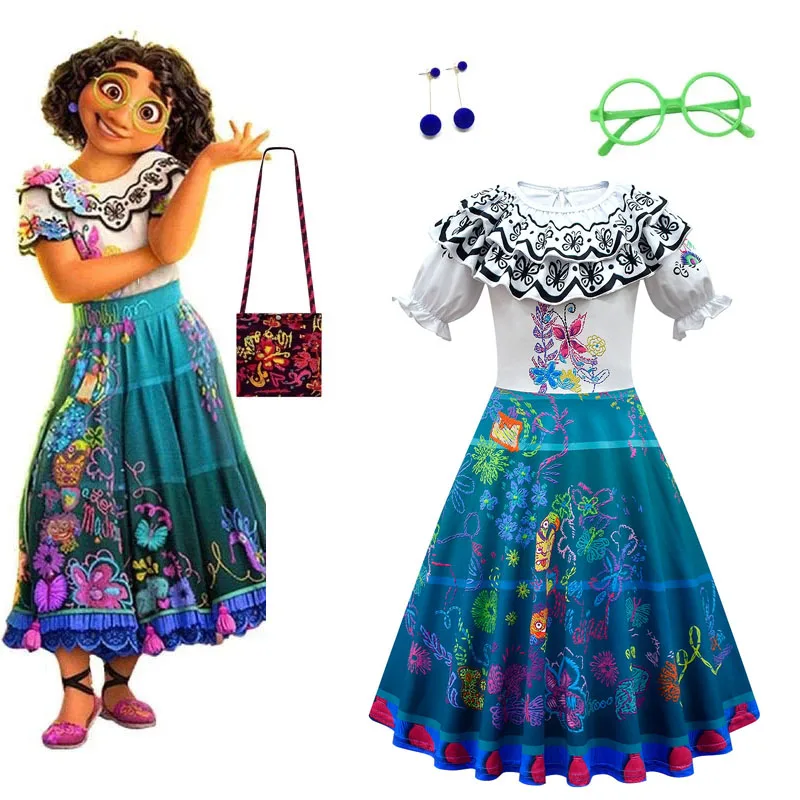 

2022 Charm Mirabel Madrid-Children's Carnival Halloween Girl Cosplay Costume Princess Dress Children's Day Performance Costume