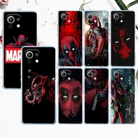 deadpool marvel avengers for xiaomi mi 12 12x 11 11t 11i 10t 10 pro lite ultra 5g 9t 9se a3 transparent soft tpu phone case