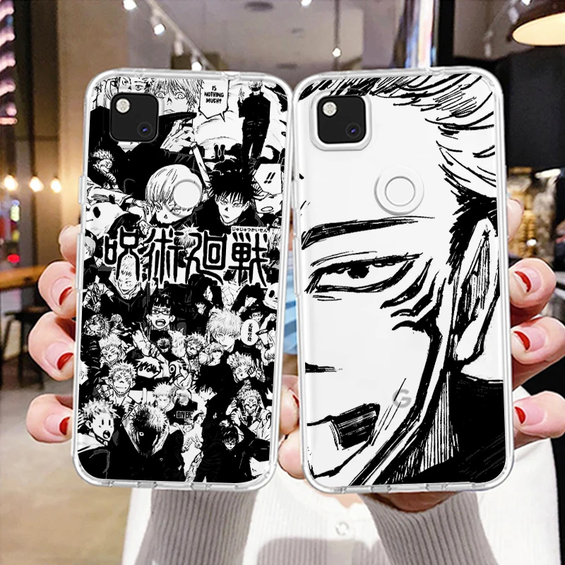 

Jujutsu Kaisen Anime Comics Phone Case For Google Pixel 7 6 Pro 6A 5A 5 4 4A XL 4G 5G Transparent Cover Soft TPU FUndas Capa