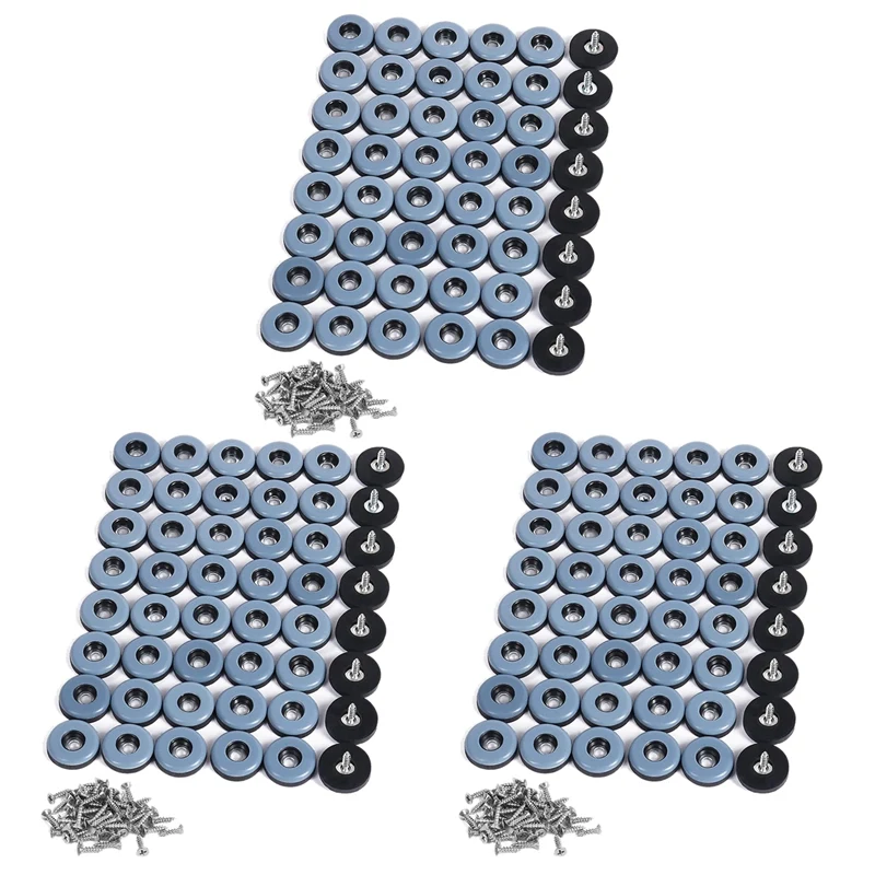 

New-144Pcs Furniture Gliders PTFE Easy Moving Sliders With Screw Floor Protector For Tiled Hardwood Floors(25Mm Round)