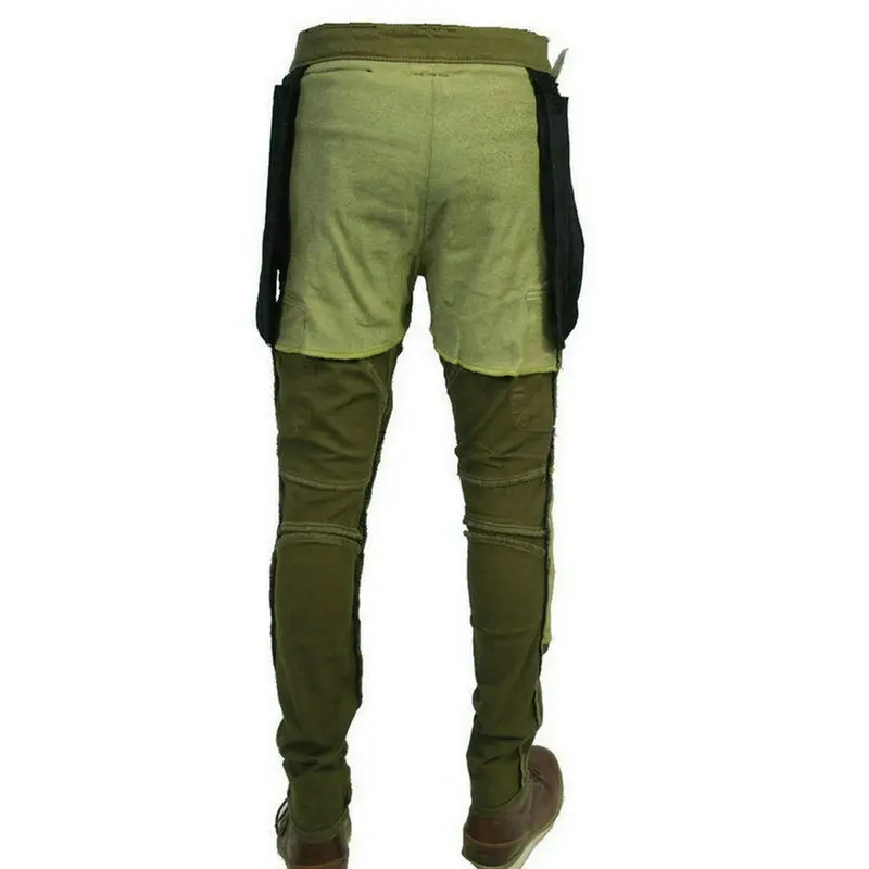 High Elasticity Locomotive Trousers Loong Biker Army-Green Motorcycle Loose Straight Pants Knight Daily Cycling Protective Jeans enlarge