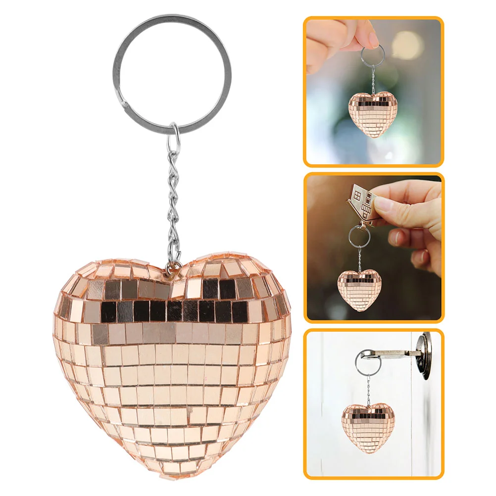 6 шт. диско брелок зеркальные шары кулон мини 80-х 90-х годов в форме сердца 70-х