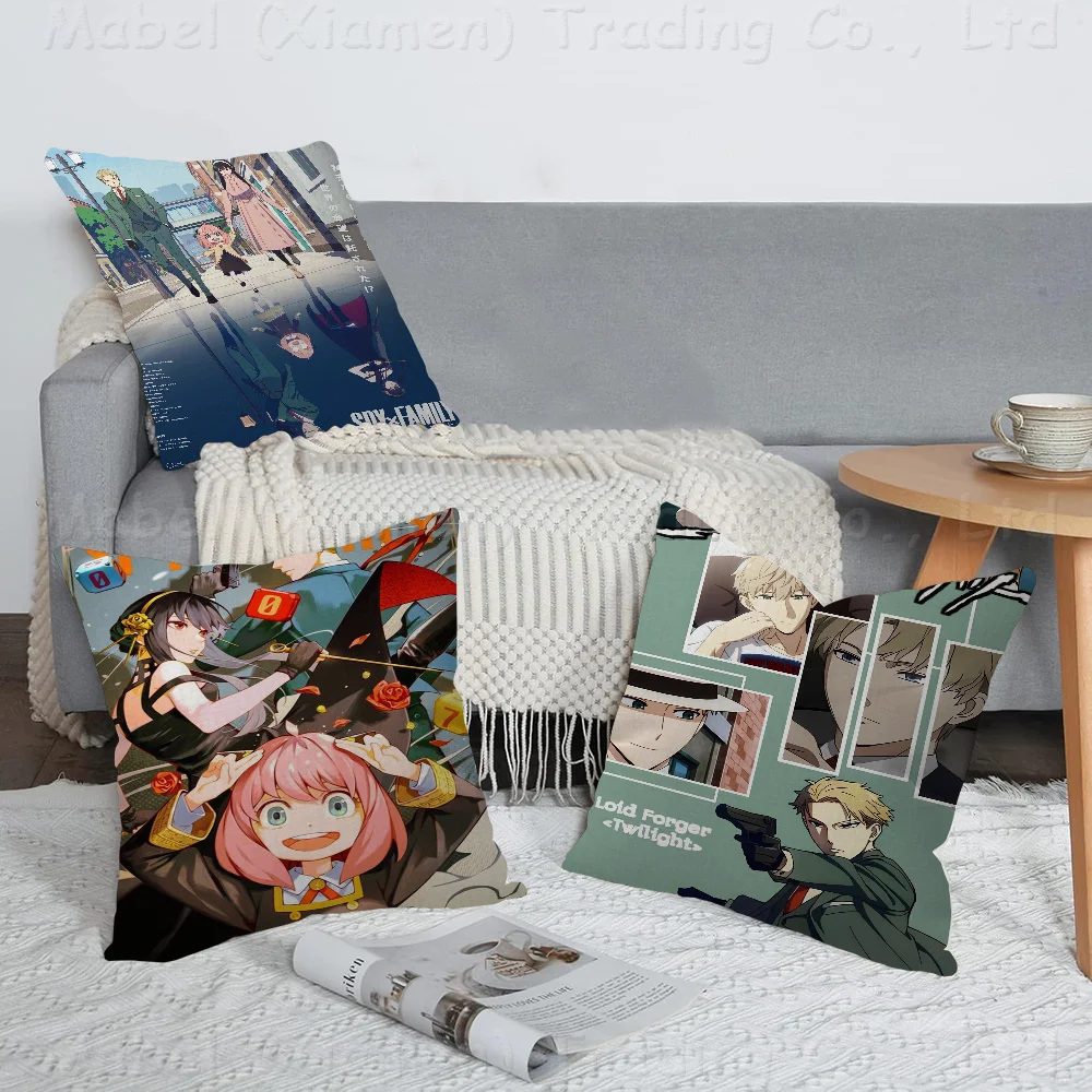 Spy X Family Anime Stitch Lucky Dragon Pillow Cover Sofa Cushion Home Room Decoration Children Gift