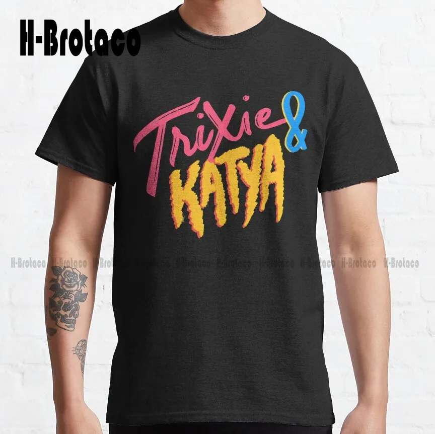 

Trixie и Katya для фанатов, классические футболки для женщин, хлопковые уличные простые винтажные повседневные футболки, модная летняя футболка