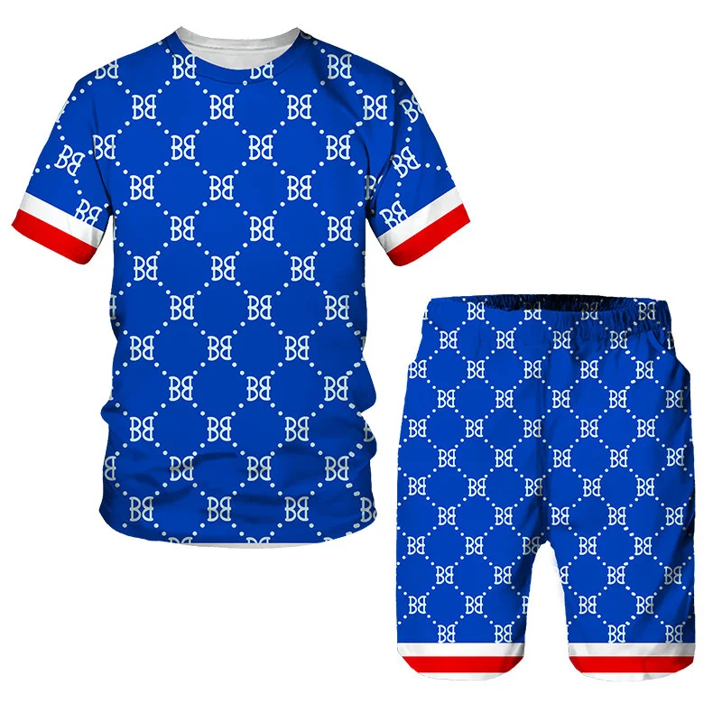 Fashion 3D Printed Luxury Brand T Shirt Casual Beach Shorts Tracksuit Sets Men's Streetwear Male Clothes Outfits Free Shipping