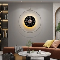 metal wall clock with light modern minimalist round wall clock pointer digital creative adjustable brightness hanging watch klok