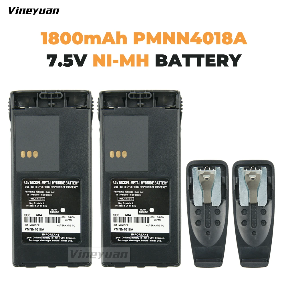 2X никель-металлогидридный аккумулятор PMNN4018A 1800 мАч для Motorola CT150 CT250 CT450 CT450LS GP88S P040 P080 P308 PRO3150, аккумулятор для радиостанций 2X никель-металлогидридный аккумулятор PMNN4018A 1800 мАч для Motorola CT150 CT250 CT450 CT450LS GP88S P040 P080 P308 PRO3150, аккумулятор для радиостанций