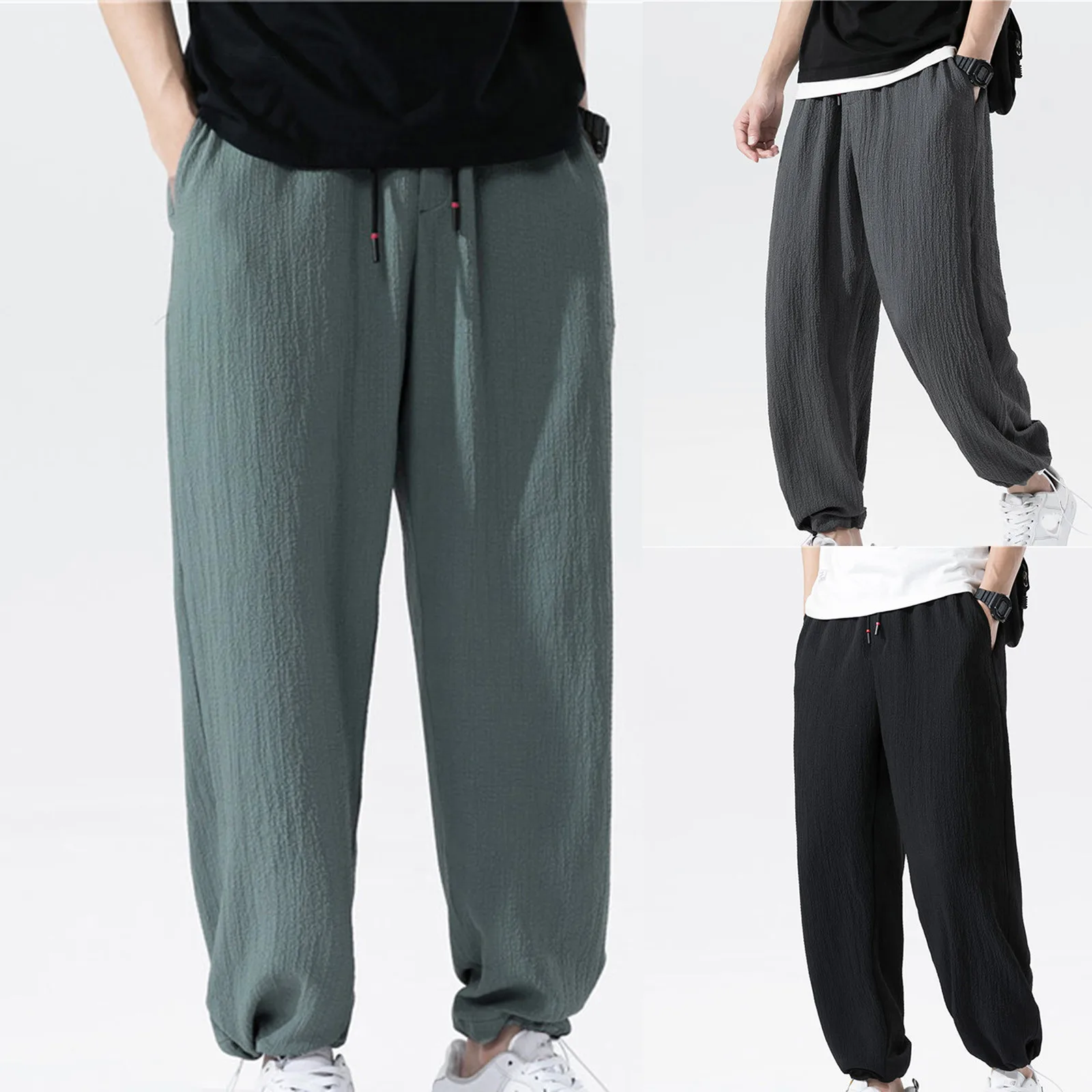 

2023 New Pant Trousers Sports Elastic Wide-Leg Plus Size Pants Waist Men'S Loose Fashion Pantalones Hombres Men'S Pants