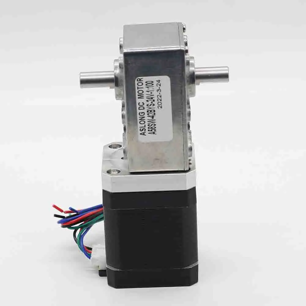 Двухвальный шаговый двигатель червячного редуктора с автоматической блокировкой, двойная фраза, четыре линии, 1,8 градусов, Nema17, двухвальный шаговый редуктор, мотор