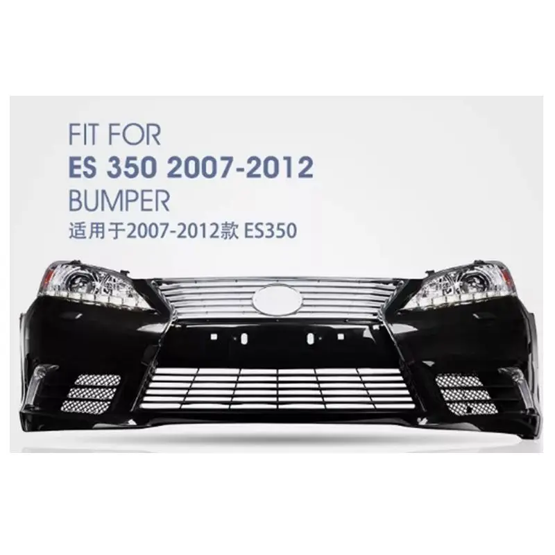 

VLAND Factory For Car Bumper For ES 350 Bumper For 2007-2012 With Light Bar Fog Lamp And Middle Grille For ES 350 Front Bumper