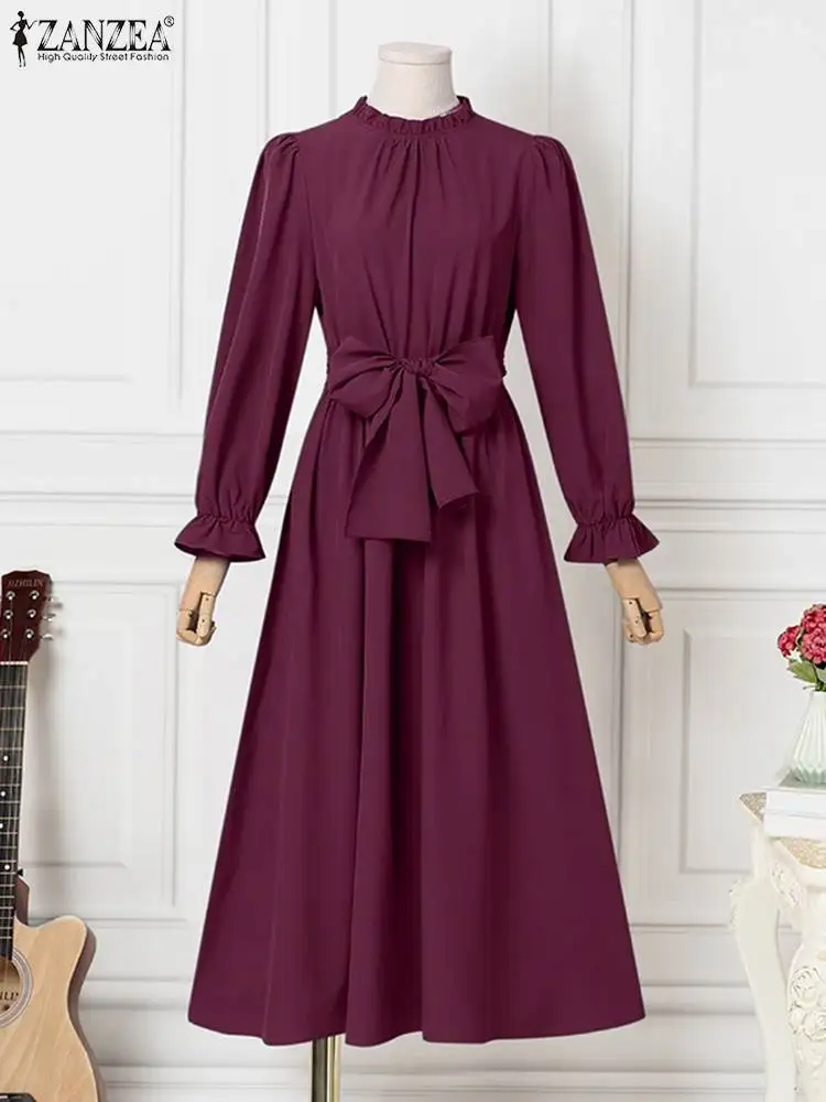 Платье ZANZEA Kleid в мусульманском стиле для отдыха повседневное Свободное платье