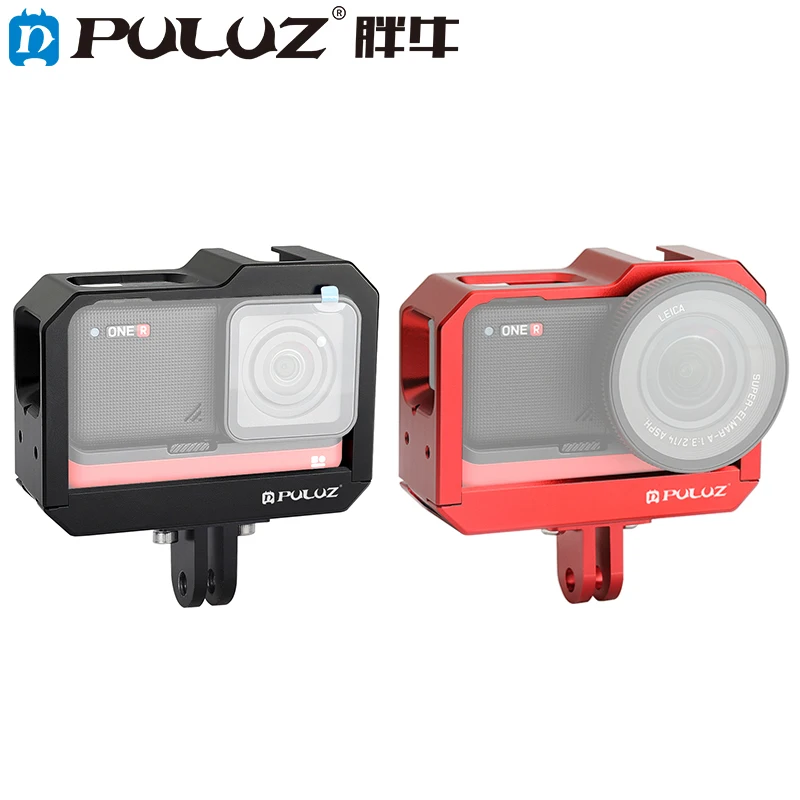 

PULUZ For Insta360 One R Aluminum Adapter Frame With Cold Shoe Mount Protective Case Cage Accessories