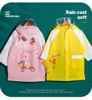 waterproof kids raincoat children rain coat rainwear windproof rainsuit cartoon animal style student poncho