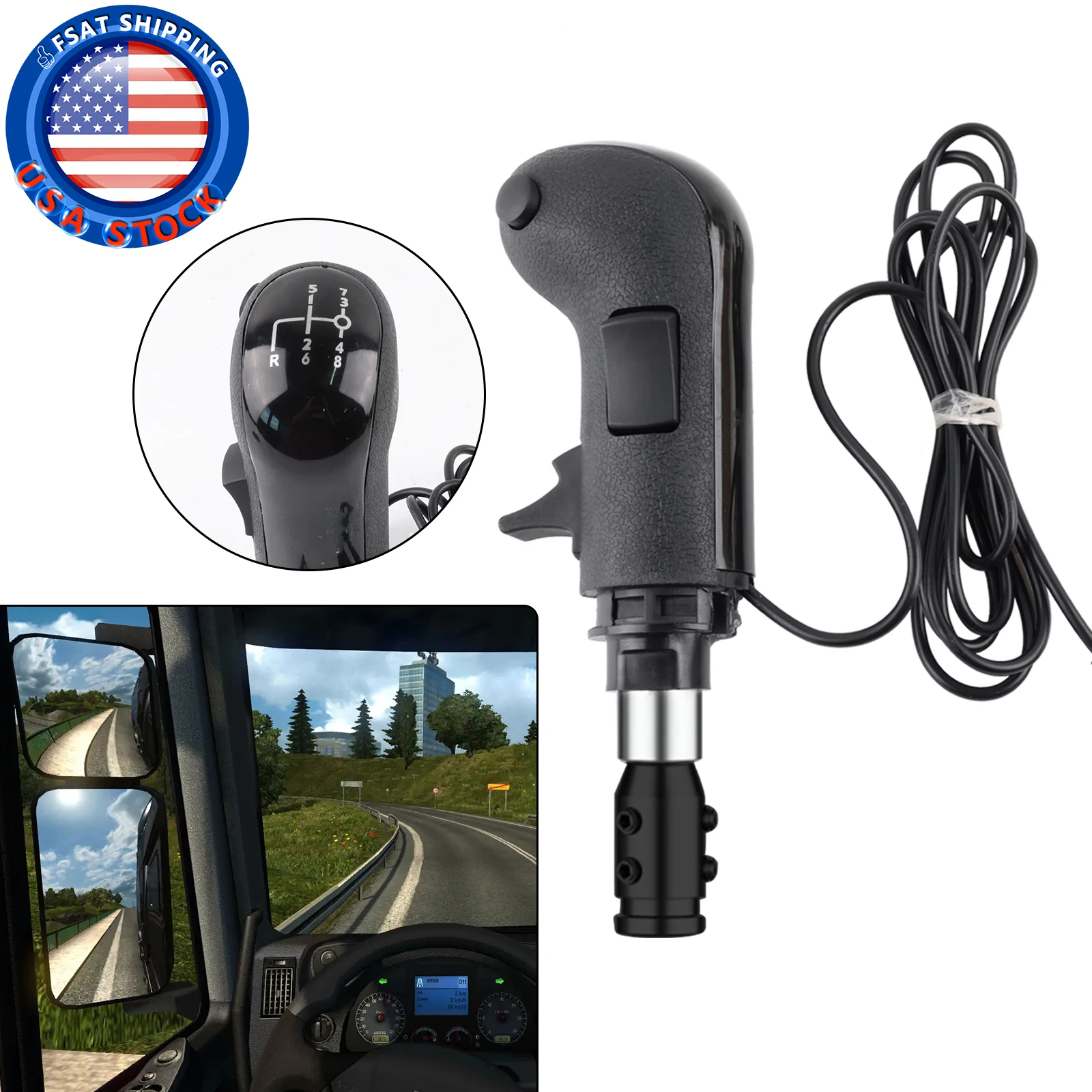 USB Gearshift Knob for Logitech G923 G29 G27 G25 TH8A for ETS2&ATS Euro Truck High Low Gear Simulator Shifter simulators