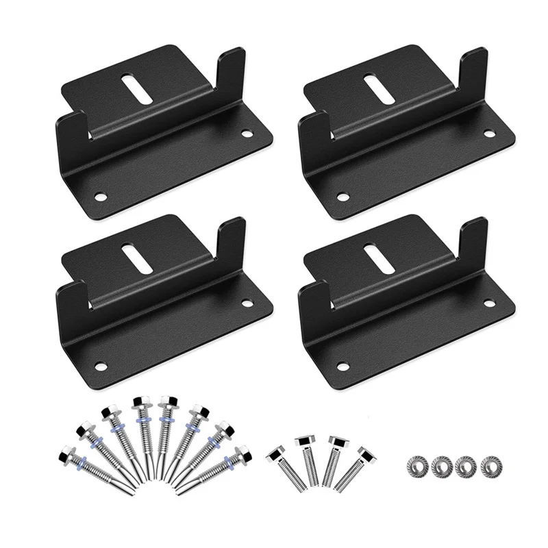 

4Pcs Aluminum Z-type Solar Panel Bracket Durable Solar Panel Holder Photovoltaic Mounting Brackets Sets For RV Flat Roof Boat