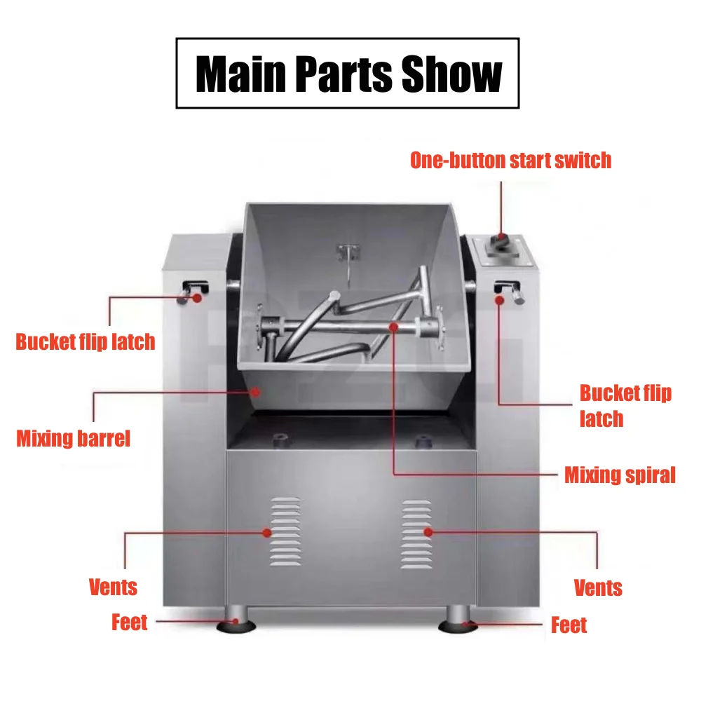 Коммерческий тестомес для муки хлебобулочных изделий 25 кг электрический