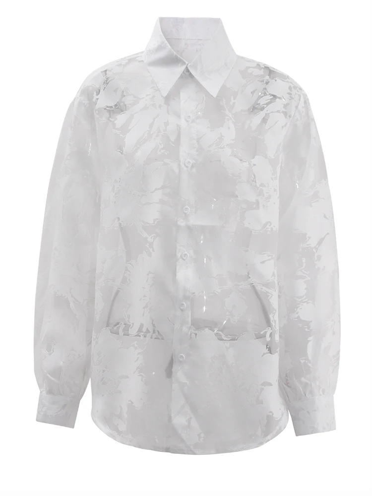 EAM женская черно-белая тонкая перспективная блузка большого размера новая