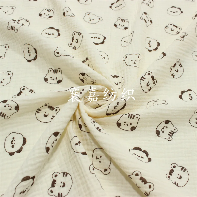 

50*135cm cotton gauze crepe cartoon print bib cover cover children's home clothing fabric