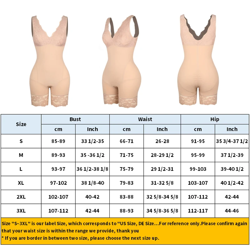 Women Full Body Shapewear Sexy V Neck Bodysuit Slimming Belly Lace Patchwork Underwear Waist Trainer Modeling Strap Corset