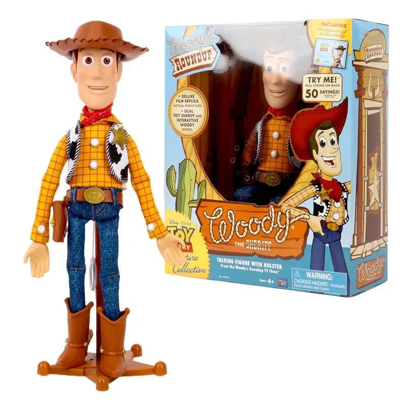 

Disney Pixar Toy Story 40CM Woody Action Figures English Movie Sound Character Doll Cloth Cowboy Birthday gift for children