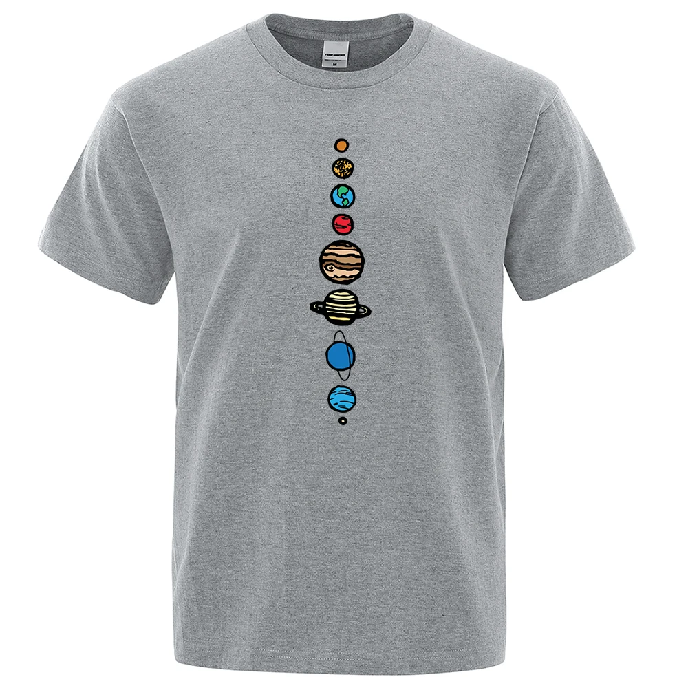 

Nine Planets Mens T-Shirt Universe Solar System Men Tops Brand Short Sleeves O-Neck T Shirt Planets Colour Vintage Tee Shirt