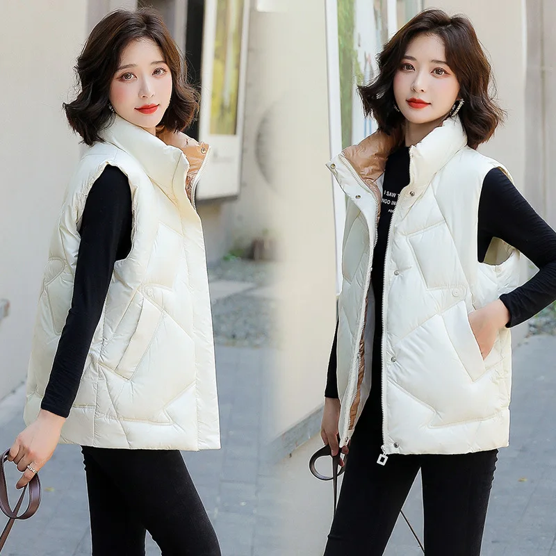 

Новинка 2022, женские короткие жилеты, осенне-зимний новый корейский Свободный жилет, утепленная куртка, женский жилет, E396