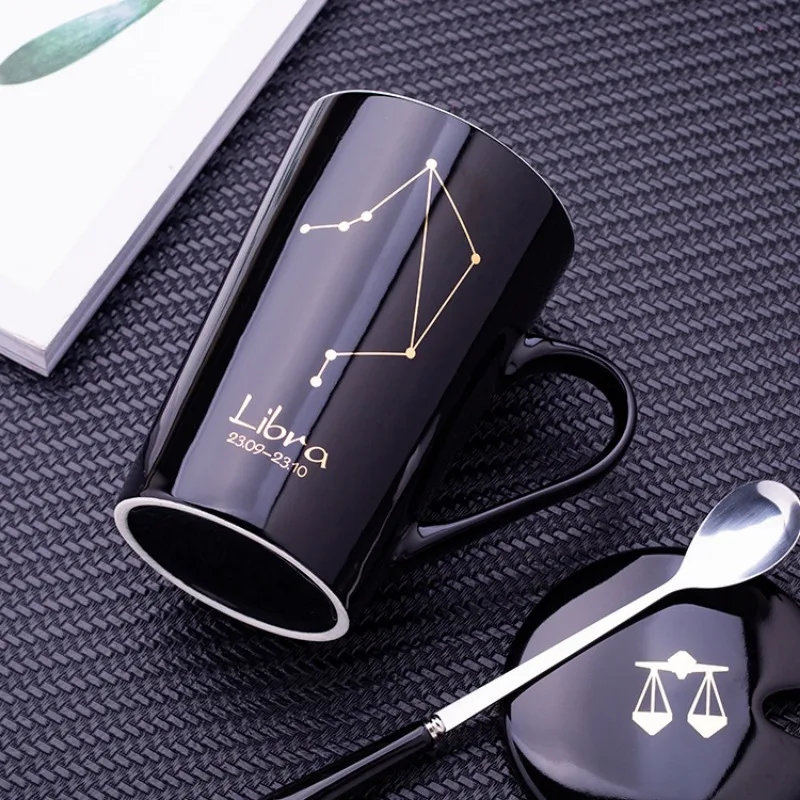 Пара керамических чашек серии двенадцать созвездий Офисная чашка с крышкой и