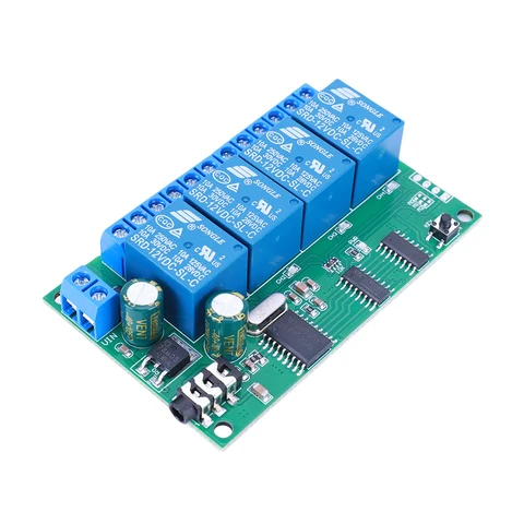 AD22B04 4-канальный декодер тонального сигнала DTMF, реле дистанционного управления, 12 В постоянного тока, без блокировки/самоблокировки/блокировки/задержка времени для умного дома