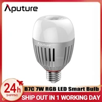aputure b7c 7w rgb ww led smart bulb photography lights 2000k 10000k adjustable 0 100 stepless dimming app control multip